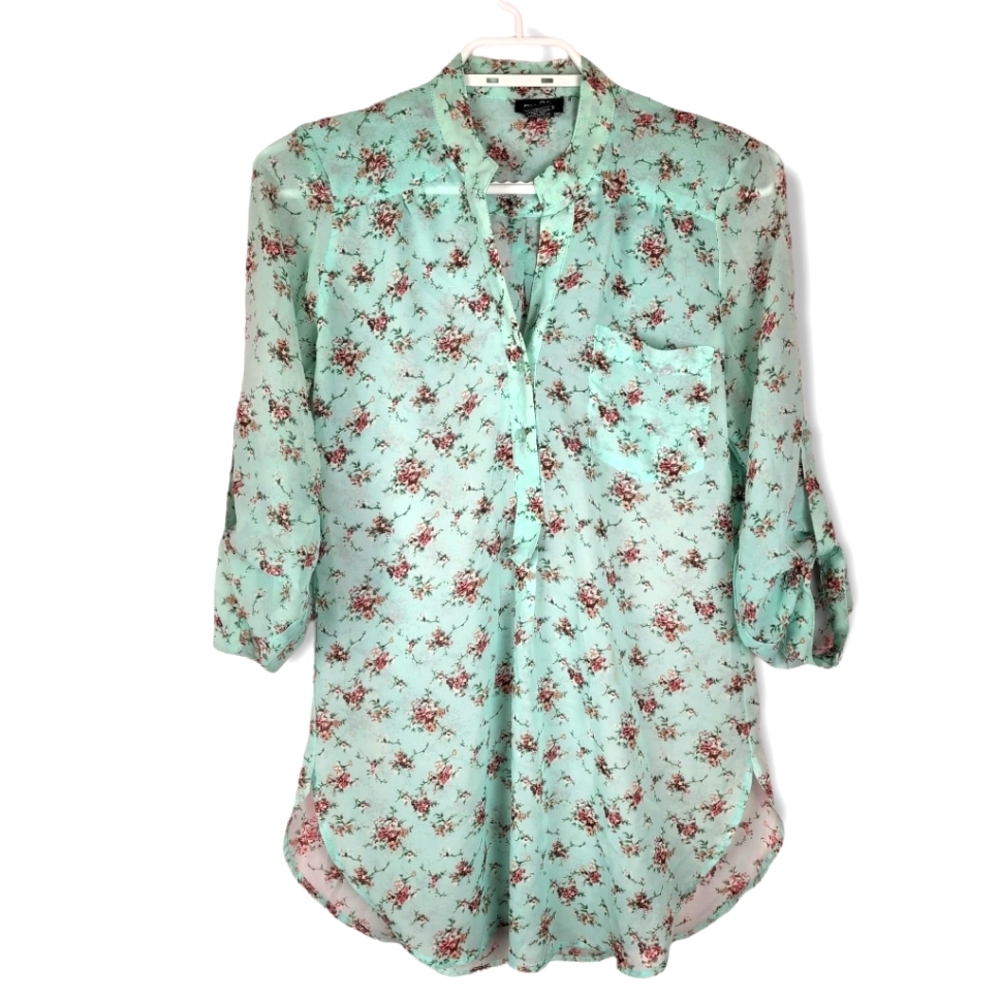 Sheer floral tunic CottageCore size S
